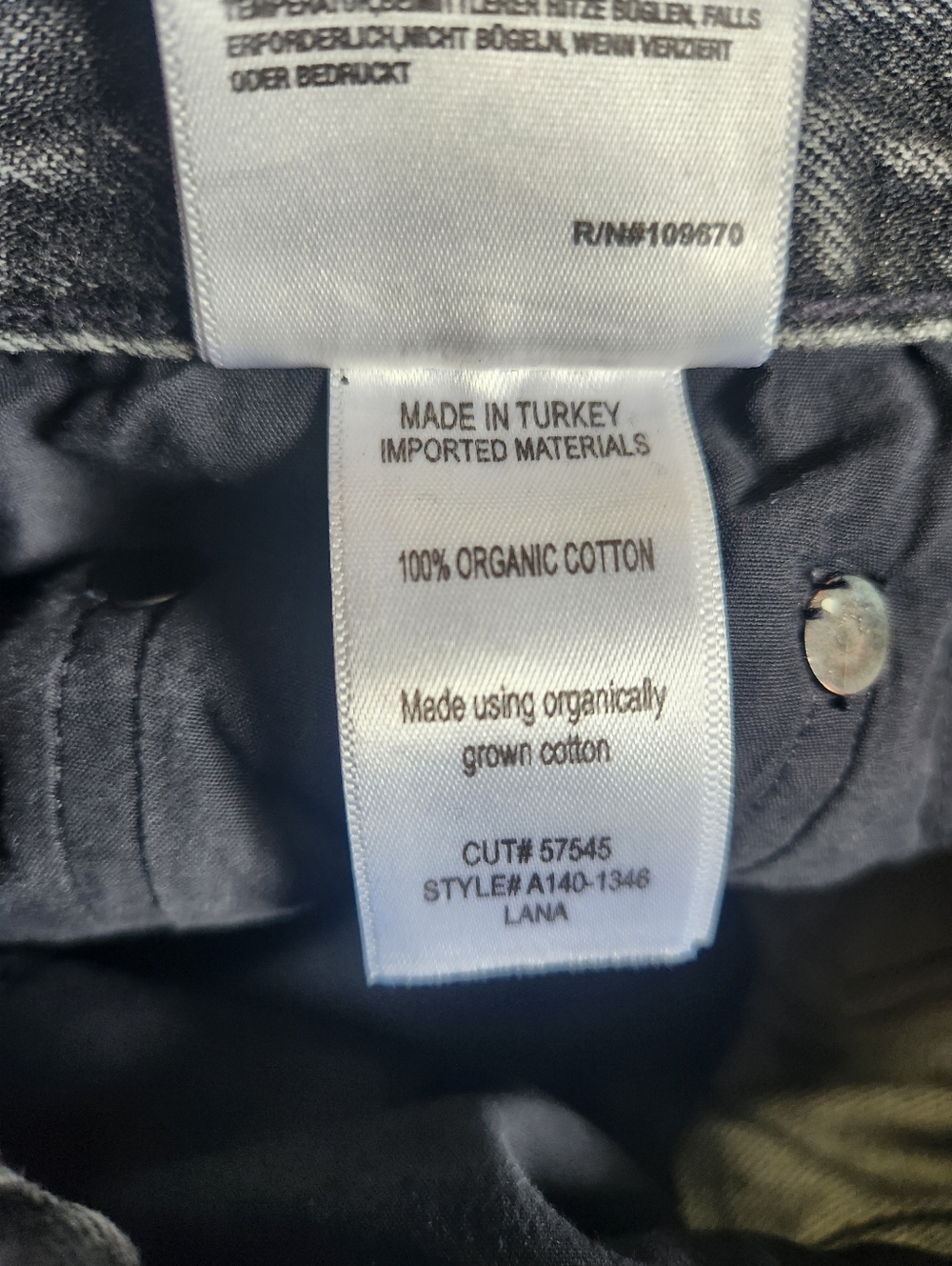 AGOLDE Lana Mid Rise Vintage Straight Jeans Roam Black/Gray Wash Sz 23 Like New - Picture 8 of 9